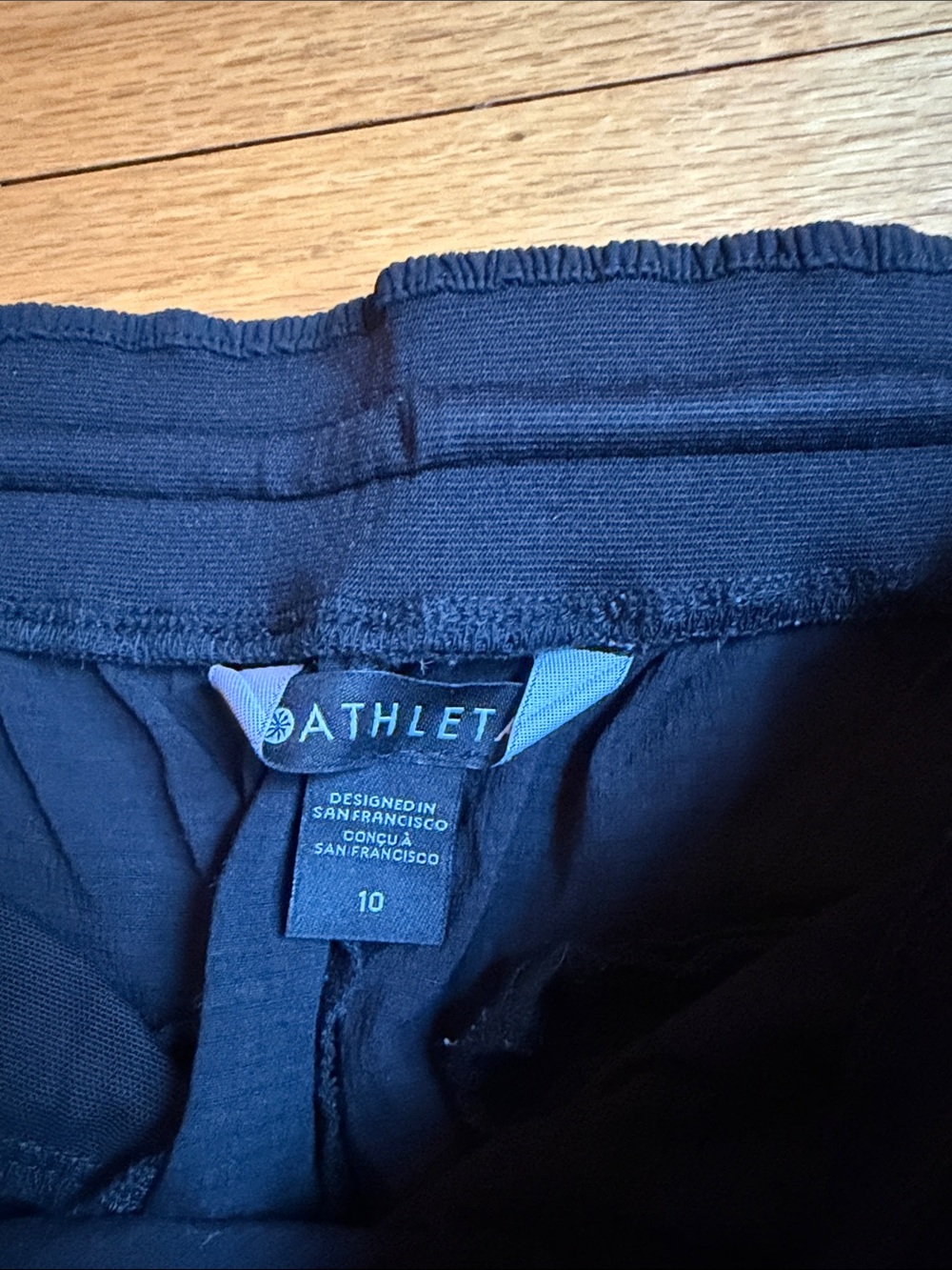 Athleta Cropped Trekkie Jogger Pants in Light Blue/Green and Black - Picture 3 of 4